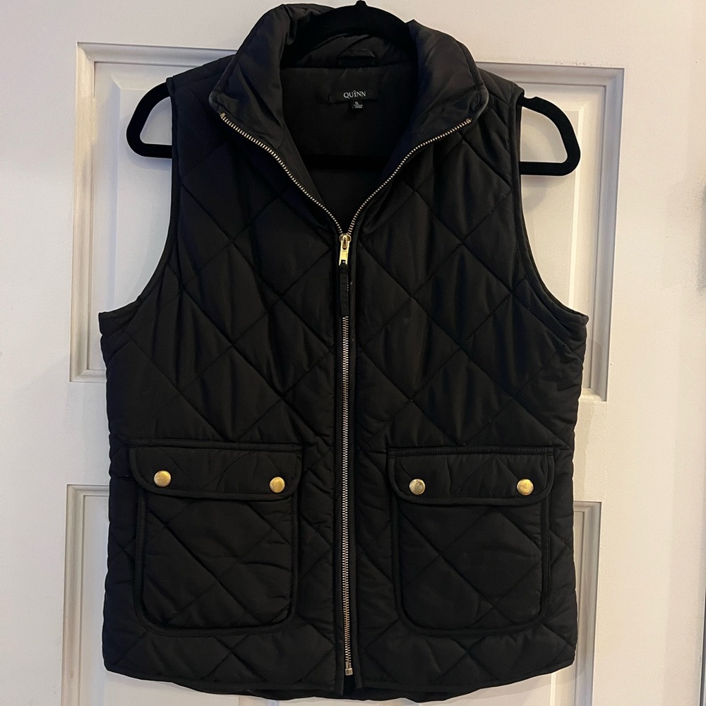 Black Quinn Vest with Gold Detailing